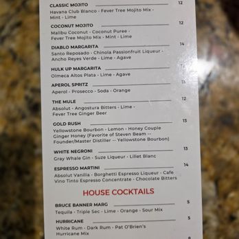 The Nona Slice House - 2025-2-22 Cocktail Menu - Pizza Near Me - Safety Harbor, Florida