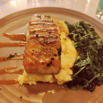 The Union Bar and Grill - Salmon with polenta & spinach - Bars Near Me - Hyattsville, Maryland The Union Bar and Grill - Salmon with polenta & spinach - Bars Near Me - Hyattsville, Maryland