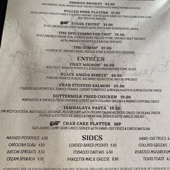 Epic SmokeHouse - Menu - Steakhouses Near Me - Arlington, Virginia Epic SmokeHouse - Menu - Steakhouses Near Me - Arlington, Virginia