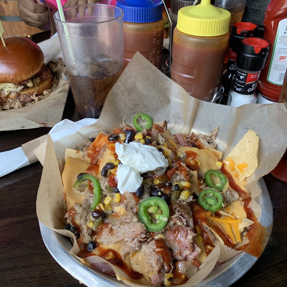 Smoke Bourbon and BBQ - Pork nachos- love those fresh jalapeños. - Cocktail Bars Near Me - Columbus, Georgia Smoke Bourbon and BBQ - Pork nachos- love those fresh jalapeños. - Cocktail Bars Near Me - Columbus, Georgia