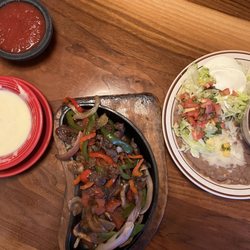 El Rancho Grande - Steak fajitas and side of queso