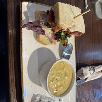 First Watch - 1/2 Sandwich and Soup Monterrey Club & Broccoli Cheddar Soup - Breakfast & Brunch Near Me - Sterling, Virginia First Watch - 1/2 Sandwich and Soup Monterrey Club & Broccoli Cheddar Soup - Breakfast & Brunch Near Me - Sterling, Virginia