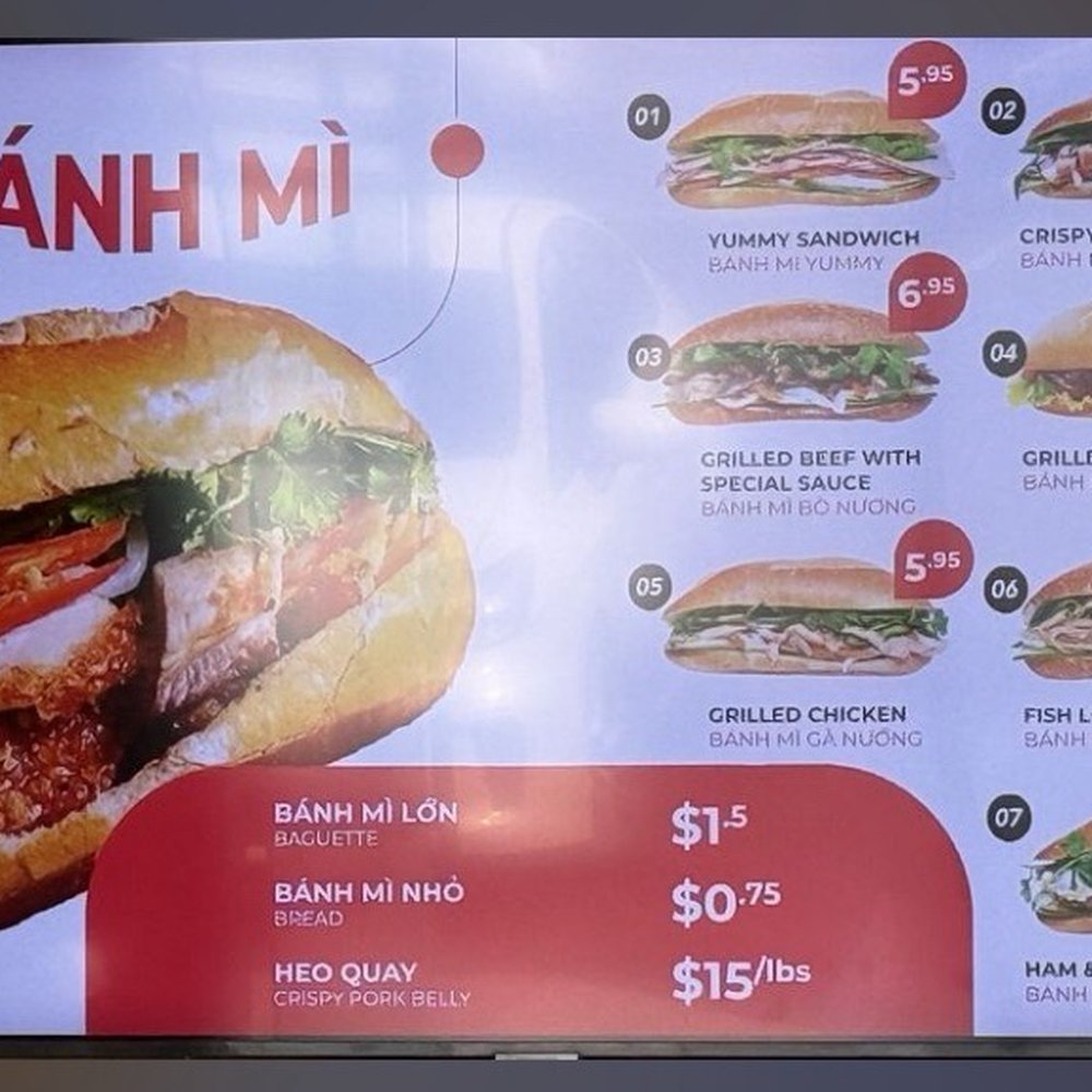 Yummy Bakery - The Banh Mi menu. Order by the number but make sure you say Banh Mi. The Heo Quay (Crispy Pork) is very good. - Bakeries Near Me - Garden Grove, California Yummy Bakery - The Banh Mi menu. Order by the number but make sure you say Banh Mi. The Heo Quay (Crispy Pork) is very good. - Bakeries Near Me - Garden Grove, California