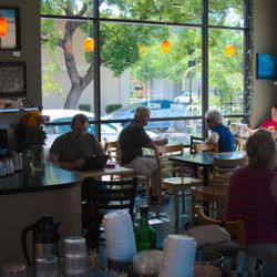 Tin Roof Bakery & Cafe - Always a great view from inside the cafe. Cozy.