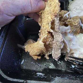 Blue Mound Cafe - Little Road - Breading doesn't stick on the chicken fried steak - Cafes Near Me - Arlington, Texas