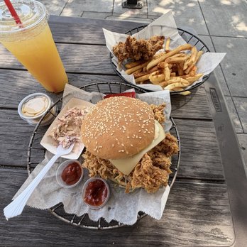 Chicken G's - The Big G Side of Coleslaws and fries and side of chicken tender - Halal Near Me - Mountain View, California