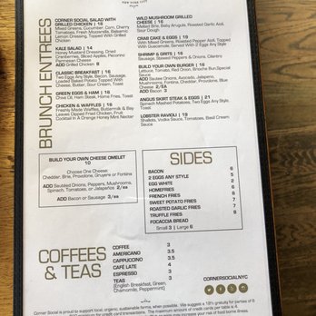 Corner Social - Menu - New American Near Me - New York, New York