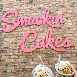 Smackin Cakes - Chocolate chip cookie dough with vanilla ice cream, monster cookie dough with vanilla ice cream