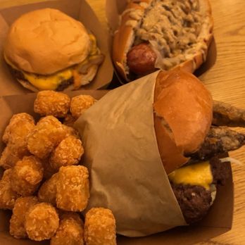 Sideburns - Smash Burger, Beer Brat, Tots, and The Works Burger - Vegan Near Me - Long Beach, California Sideburns - Smash Burger, Beer Brat, Tots, and The Works Burger - Vegan Near Me - Long Beach, California