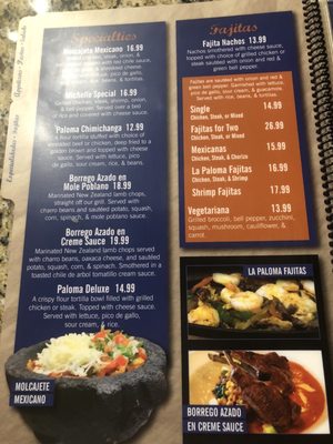 Menu photo 4 La Paloma Mountain Home, AR Menu photo 4 La Paloma Mountain Home, AR