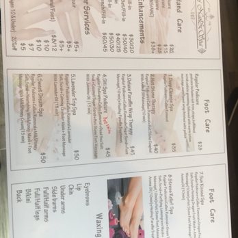 Shi Nail & Spa - The prices for services. This is located at the reception desk. I would suggest posting it somewhere on the wall and much larger. - Nail Salons Near Me - Downingtown, Pennsylvania Shi Nail & Spa - The prices for services. This is located at the reception desk. I would suggest posting it somewhere on the wall and much larger. - Nail Salons Near Me - Downingtown, Pennsylvania
