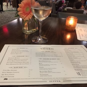 Crystal Tavern - table view with my favorite flowers and glass of wine - American Near Me - Hamburg, New Jersey