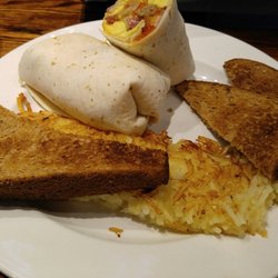 Game Time SportsBar & Grill - Breakfast burrito with toast and hashbrowns