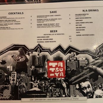 Ramen Tatsu-Ya - Drink menu - Ramen Near Me - Austin, Texas Ramen Tatsu-Ya - Drink menu - Ramen Near Me - Austin, Texas