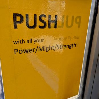 Pete's Grill - Push the door with "all your Power/Might/Strength"! Hahaha They're not kidding! - New American Near Me - Sunnyside, New York