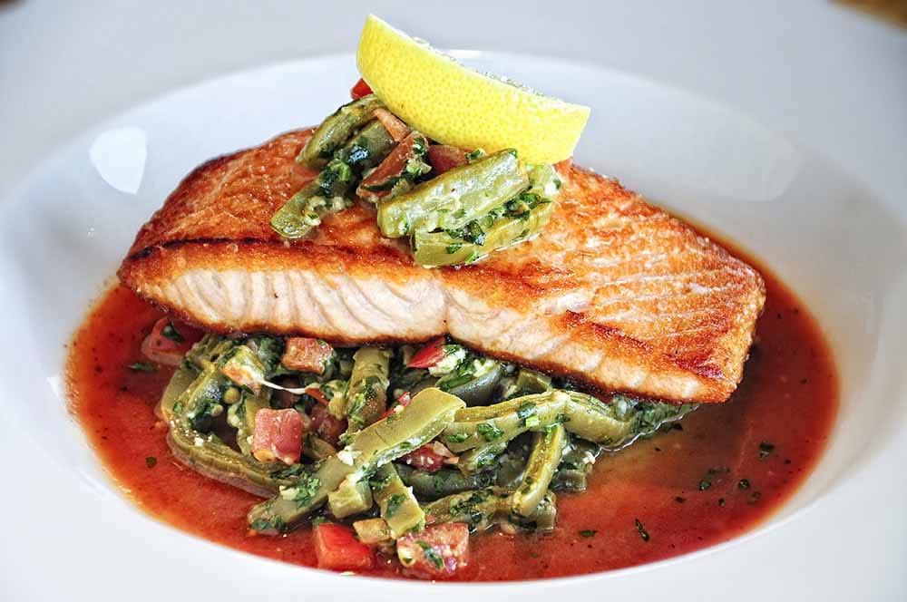 Capataz Salmon Pan Roasted Salmon Filet with Warm Nopalito Salad and
