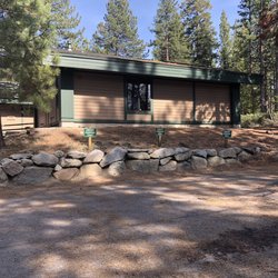 Douglas County Library - Lake Tahoe Branch - Tuesday, May 7, 2019: front side of library and parking.
