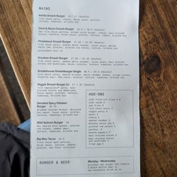 Black Kettle Brewing - Menu February 2026