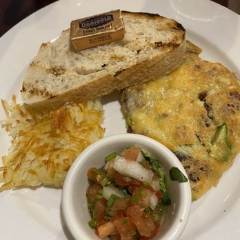 Bacon - 1/2 California fritata with fresh brioche bread and pico with has browns - Breakfast & Brunch Near Me - Novato, California Bacon - 1/2 California fritata with fresh brioche bread and pico with has browns - Breakfast & Brunch Near Me - Novato, California