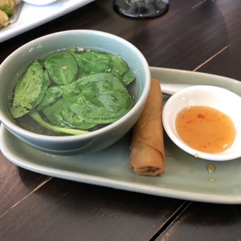 Bangkok Square - luncheon soup + egg roll - Thai Near Me - Gainesville, Florida