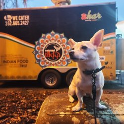 While walking my dog, quick stop at Twisted Tikka, an Indian Food Truck in Gainesville, FL