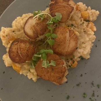 Craft House - Scallops with sage and butternut squash risotto. - New American Near Me - Dana Point, California