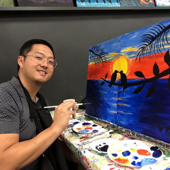 Paint 'n Pour - My boyfriend and I attended their valentine's day special! Pretty cheap bc they give you a whole bottle of wine as well. We loved it. - Paint & Sip Near Me - Redondo Beach, California