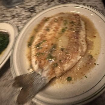 DeNuccis - Branzino Piccata (sorry for the blurry photo) - New American Near Me - Lincoln Park, Illinois
