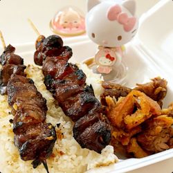 Pork Belly Filipino Kitchen - Pork bbq skewers and Lechon Kawali