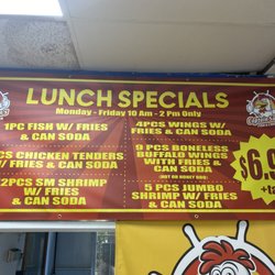 Captain Sam's Fish & Chicken - Lunch specials from Monday to Friday 10am to 2 pm
$6.99+ tax