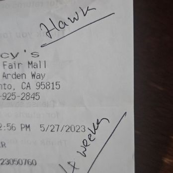 Macy's - The receipt of the sale stating it would be 4 weeks!! - Department Stores Near Me - Sacramento, California