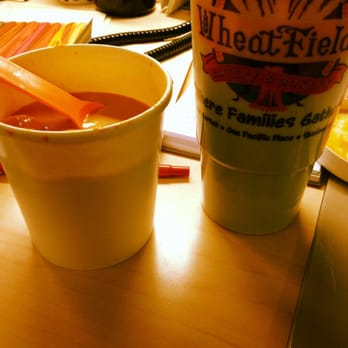 Wheatfields Eatery and Bakery - Tomato cheese soup with a diet coke fountain soda. - American Near Me - Omaha, Nebraska