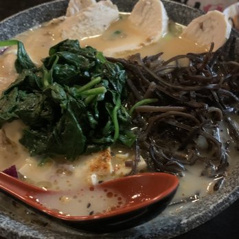 Kami Ramen Bar - Vegetable ramen with added chicken, spinach and mushrooms. - Ramen Near Me - Memphis, Tennessee Kami Ramen Bar - Vegetable ramen with added chicken, spinach and mushrooms. - Ramen Near Me - Memphis, Tennessee