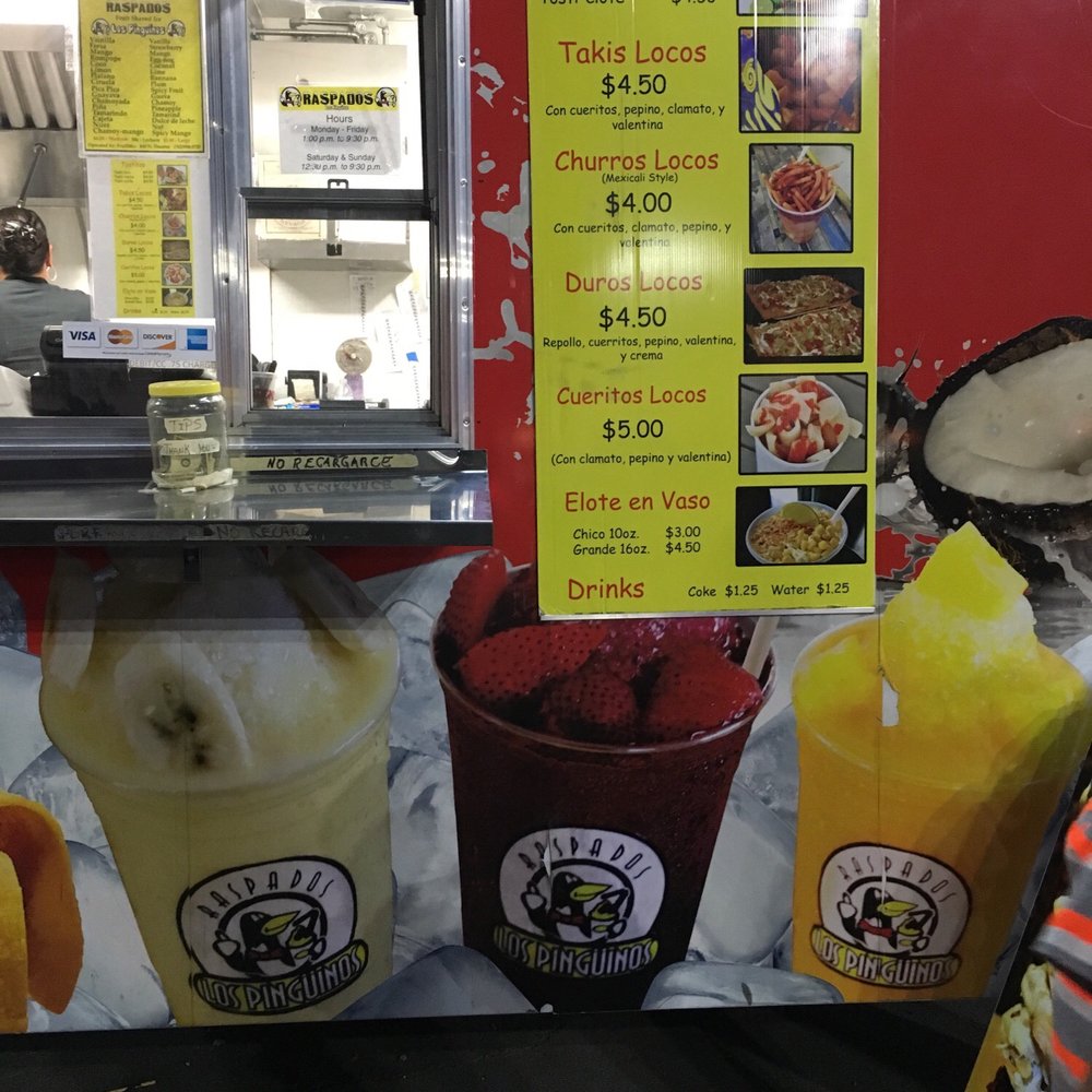 Los Pinguinos - Small food menu but mostly more options for shaved ice. - Ice Cream & Frozen Yogurt Near Me