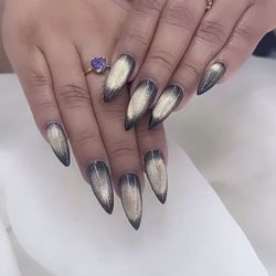Cindy Nails Spa - @cindynail-spa-Gelx with golden Cat eye