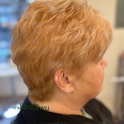 J & E Hair Salon - Highlights color and hair cut style design done by Jun (@jun55wu)