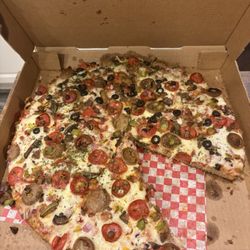"Sicilian" pizza.