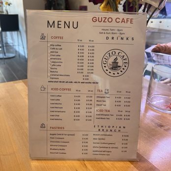 Guzo Cafe - August 4th Updated Menu with Ethiopian Brunch items - Coffee & Tea Near Me - Philadelphia, Pennsylvania Guzo Cafe - August 4th Updated Menu with Ethiopian Brunch items - Coffee & Tea Near Me - Philadelphia, Pennsylvania