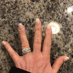 Red Polish Nail Bar - Nail design- ombre, glitter, and rhinestones!