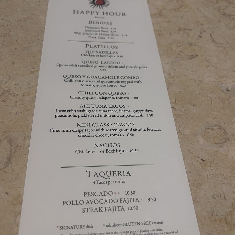 Happy Hour Menu Happy Hour Menu
