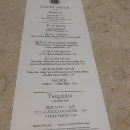 Happy Hour Menu