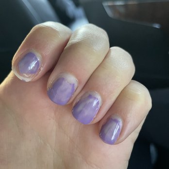 Classy Nails & Spa - Splotchy no-chip, not good coverage. This is the number of chips after just a week of wearing it. - Nail Salons Near Me - Vernon Hills, Illinois