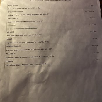 Boundary Kitchen & Bar - Drinks menu - Venues & Event Spaces Near Me - Pawtucket, Rhode Island
