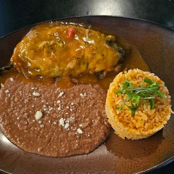 Encanto Mestizo - Chile relleno with rice and beans - Mexican Near Me - Sylmar, California Encanto Mestizo - Chile relleno with rice and beans - Mexican Near Me - Sylmar, California