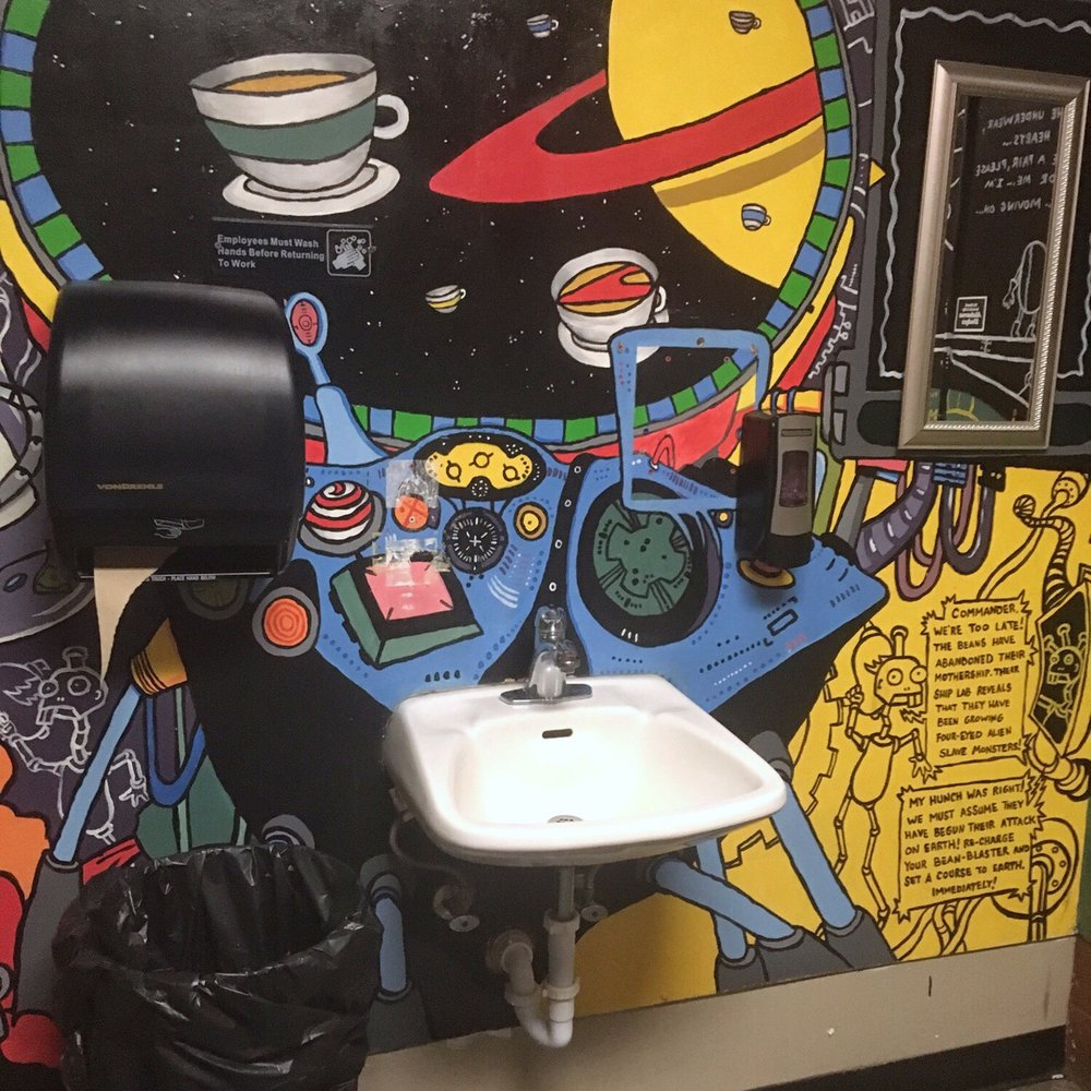 Bongo East + GamePoint - Cool restroom art! - Coffee & Tea Near Me - Nashville, Tennessee Bongo East + GamePoint - Cool restroom art! - Coffee & Tea Near Me - Nashville, Tennessee