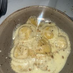 White cream ravioli