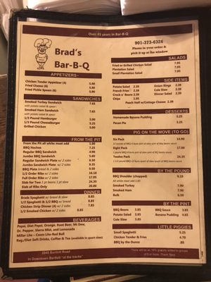 Menu photo 1 Brad's Bar-B-Q Memphis, TN