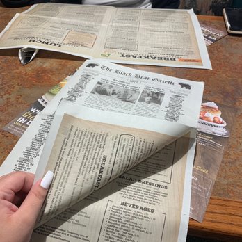 Black Bear Diner - There cute menus! - Diners Near Me - Rancho Cucamonga, California Black Bear Diner - There cute menus! - Diners Near Me - Rancho Cucamonga, California