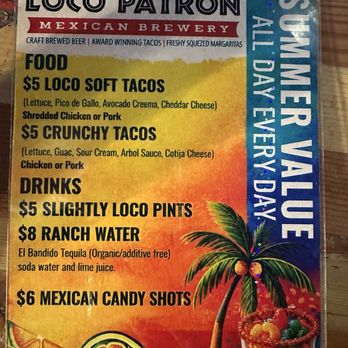 Loco Patron - Summer Special Menu - Mexican Near Me - Tempe, Arizona