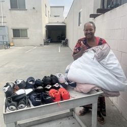 Beacon Light Mission - My donation of shoes and some blankets to the mission .